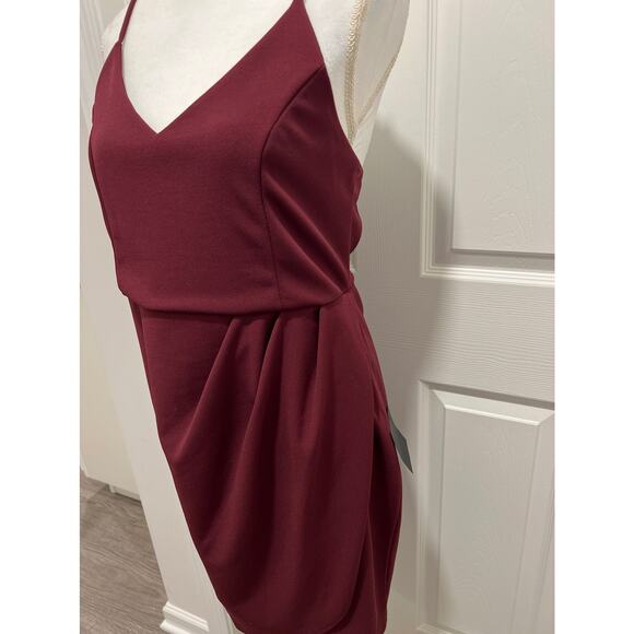 NWT LULUS Burgundy Spaghetti Strap Dress size large XL - Picture 2 of 6